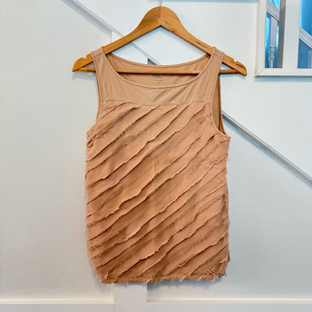 LOFT Textured Tan Tank Top SP